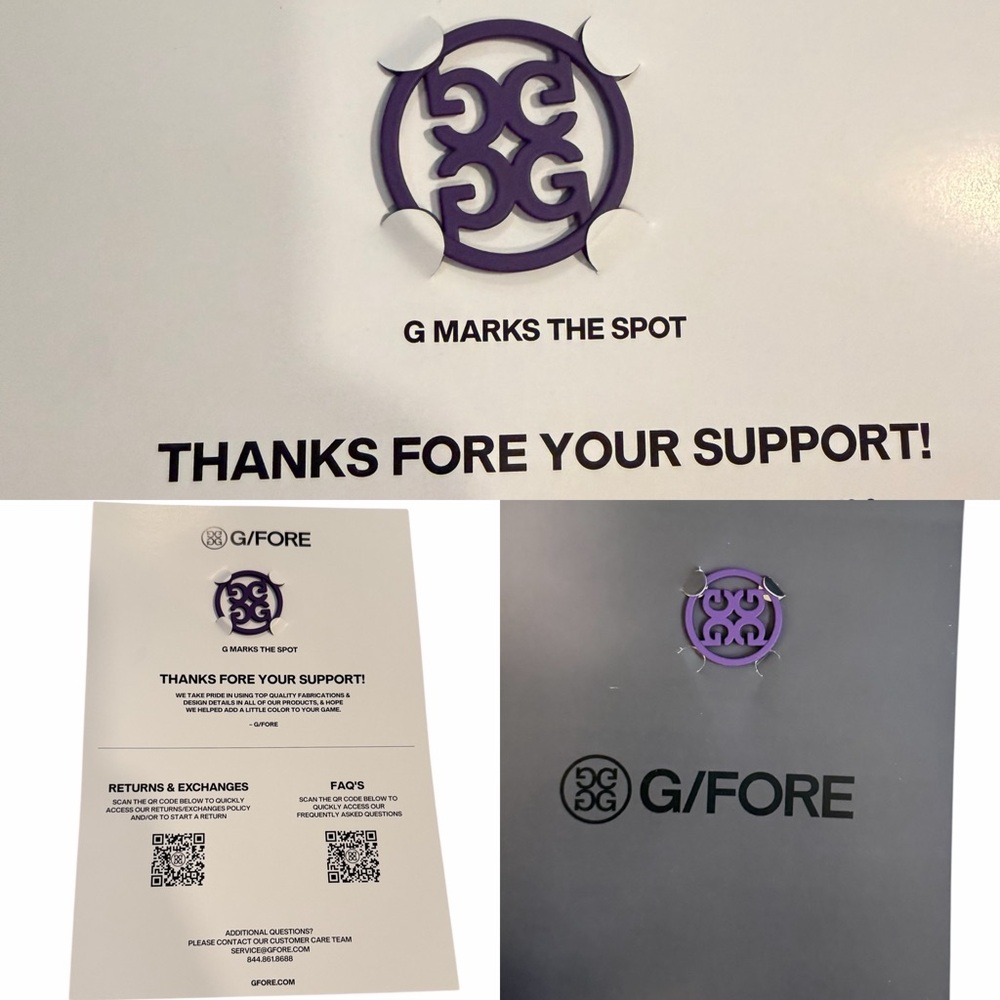 G/FORE 3 Purple Logo Golf Ball Marker Set of 3